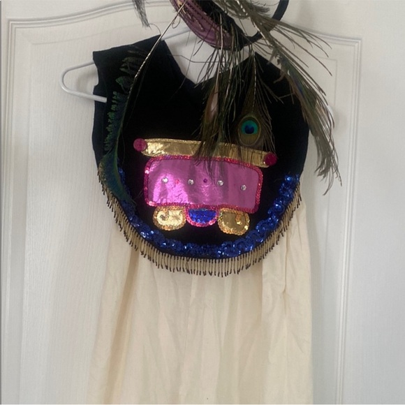 Blue and Gold Sequin Embellished Fabric costume ( Indian ) has multiple pieces - Picture 2 of 9